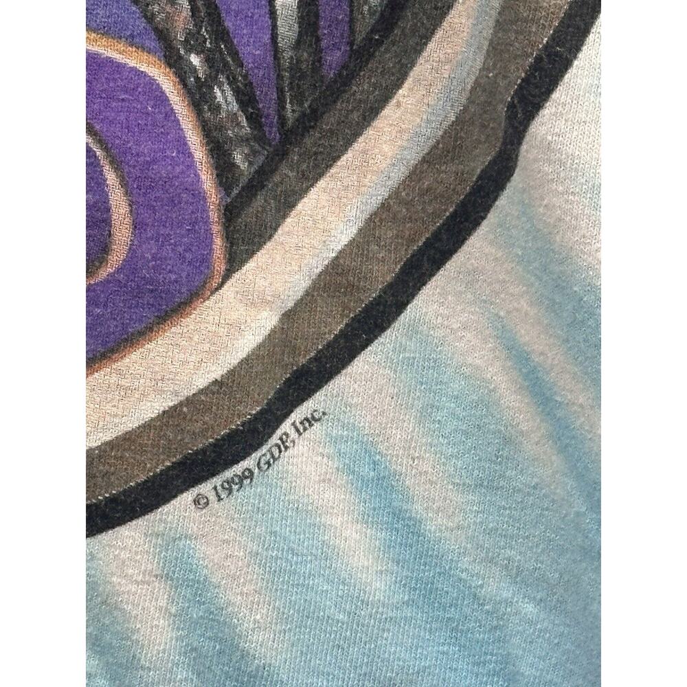 Vtg 1999 Grateful Dead shirt Mens M Tie Dye Liquid Blue Queen of Spades Long Slv - Picture 5 of 5